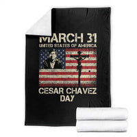 Cesar Chavez March 31 Celebration Throw Blanket Christian American Flag Religious