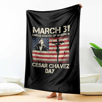 Cesar Chavez March 31 Celebration Throw Blanket Christian American Flag Religious
