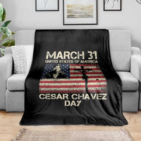Cesar Chavez March 31 Celebration Throw Blanket Christian American Flag Religious