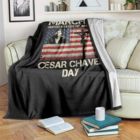 Cesar Chavez March 31 Celebration Throw Blanket Christian American Flag Religious