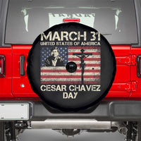 Cesar Chavez March 31 Celebration Spare Tire Cover Christian American Flag Religious