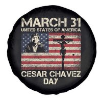 Cesar Chavez March 31 Celebration Spare Tire Cover Christian American Flag Religious