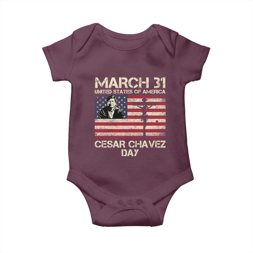 Cesar Chavez March 31 Celebration Baby Onesie Christian American Flag Religious
