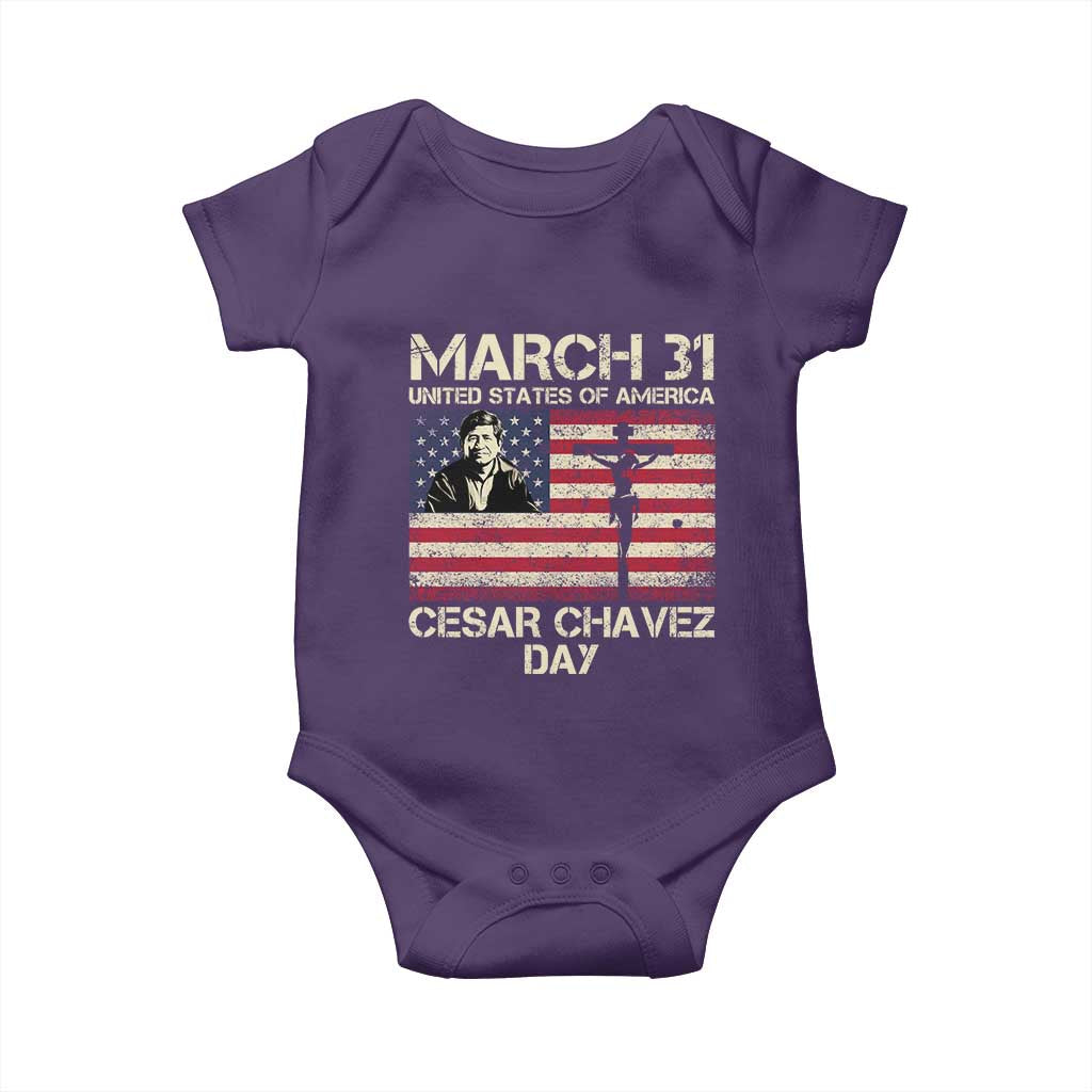 Cesar Chavez March 31 Celebration Baby Onesie Christian American Flag Religious