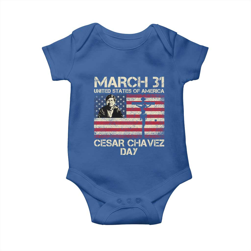 Cesar Chavez March 31 Celebration Baby Onesie Christian American Flag Religious
