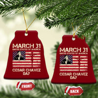 Cesar Chavez March 31 Celebration Ceramic Ornament Christian American Flag Religious