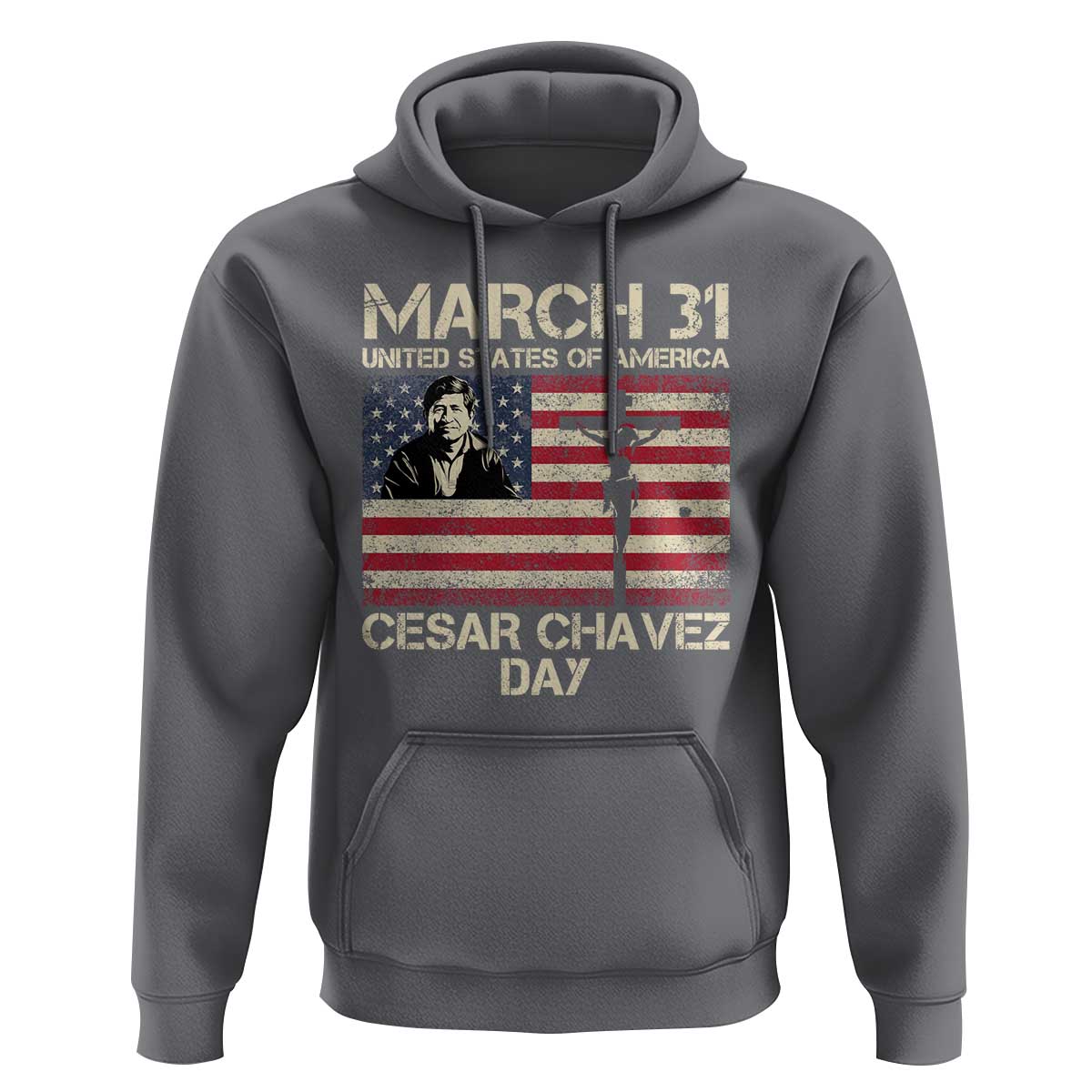 Cesar Chavez March 31 Celebration Hoodie Christian American Flag Religious