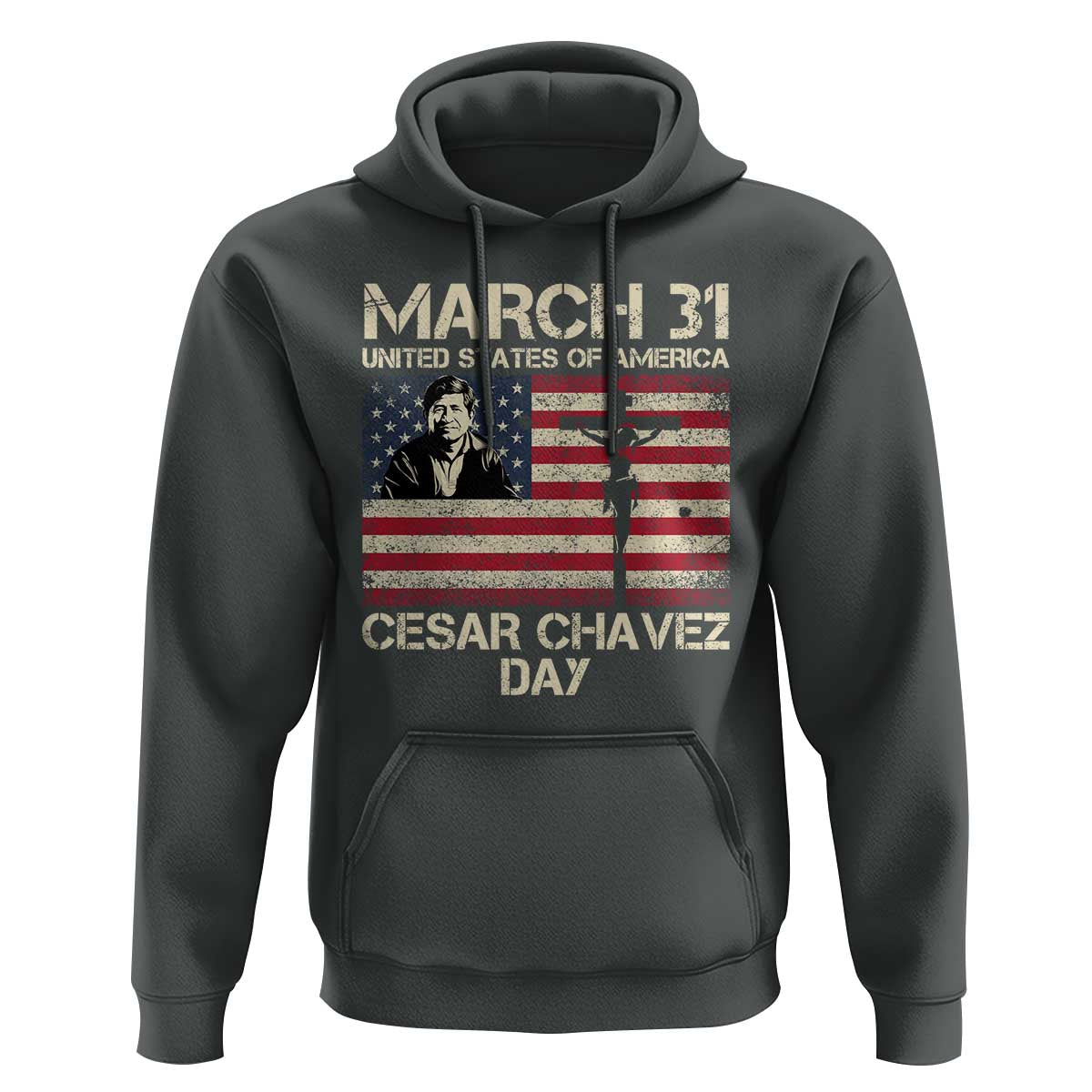 Cesar Chavez March 31 Celebration Hoodie Christian American Flag Religious