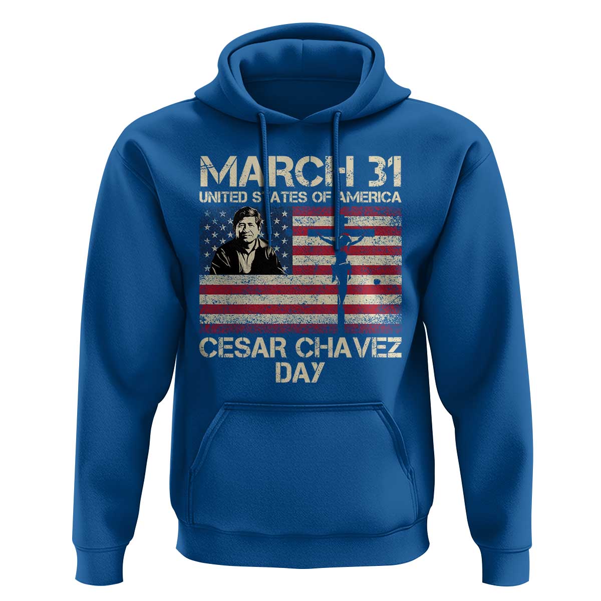 Cesar Chavez March 31 Celebration Hoodie Christian American Flag Religious