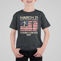 Cesar Chavez March 31 Celebration T Shirt For Kid Christian American Flag Religious