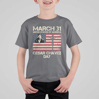 Cesar Chavez March 31 Celebration T Shirt For Kid Christian American Flag Religious