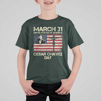 Cesar Chavez March 31 Celebration T Shirt For Kid Christian American Flag Religious