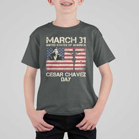 Cesar Chavez March 31 Celebration T Shirt For Kid Christian American Flag Religious