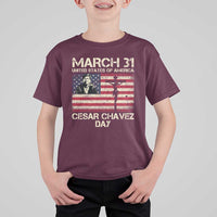 Cesar Chavez March 31 Celebration T Shirt For Kid Christian American Flag Religious