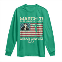 Cesar Chavez March 31 Celebration Long Sleeve Shirt Christian American Flag Religious