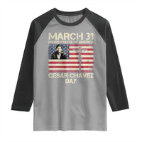 Cesar Chavez March 31 Celebration Raglan Shirt Christian American Flag Religious