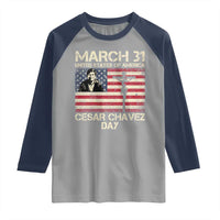 Cesar Chavez March 31 Celebration Raglan Shirt Christian American Flag Religious