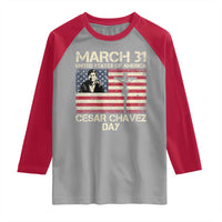 Cesar Chavez March 31 Celebration Raglan Shirt Christian American Flag Religious