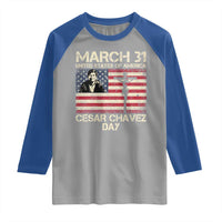Cesar Chavez March 31 Celebration Raglan Shirt Christian American Flag Religious