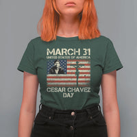 Cesar Chavez March 31 Celebration T Shirt For Women Christian American Flag Religious