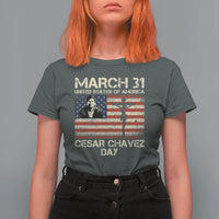 Cesar Chavez March 31 Celebration T Shirt For Women Christian American Flag Religious