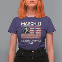 Cesar Chavez March 31 Celebration T Shirt For Women Christian American Flag Religious