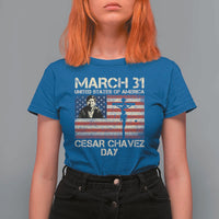 Cesar Chavez March 31 Celebration T Shirt For Women Christian American Flag Religious
