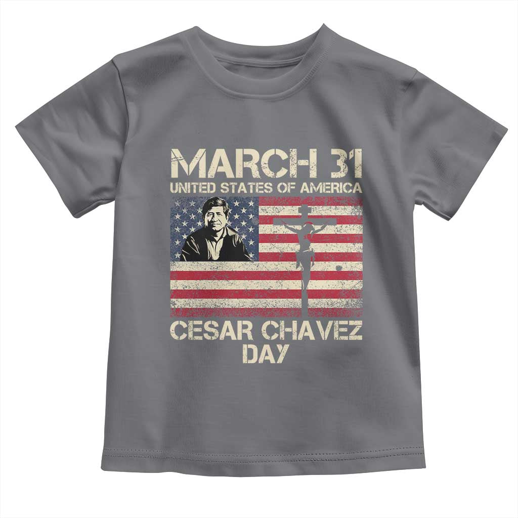 Cesar Chavez March 31 Celebration Toddler T Shirt Christian American Flag Religious