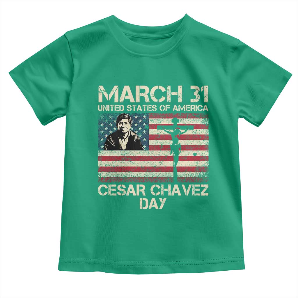 Cesar Chavez March 31 Celebration Toddler T Shirt Christian American Flag Religious