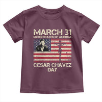 Cesar Chavez March 31 Celebration Toddler T Shirt Christian American Flag Religious