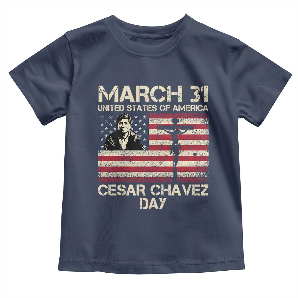 Cesar Chavez March 31 Celebration Toddler T Shirt Christian American Flag Religious