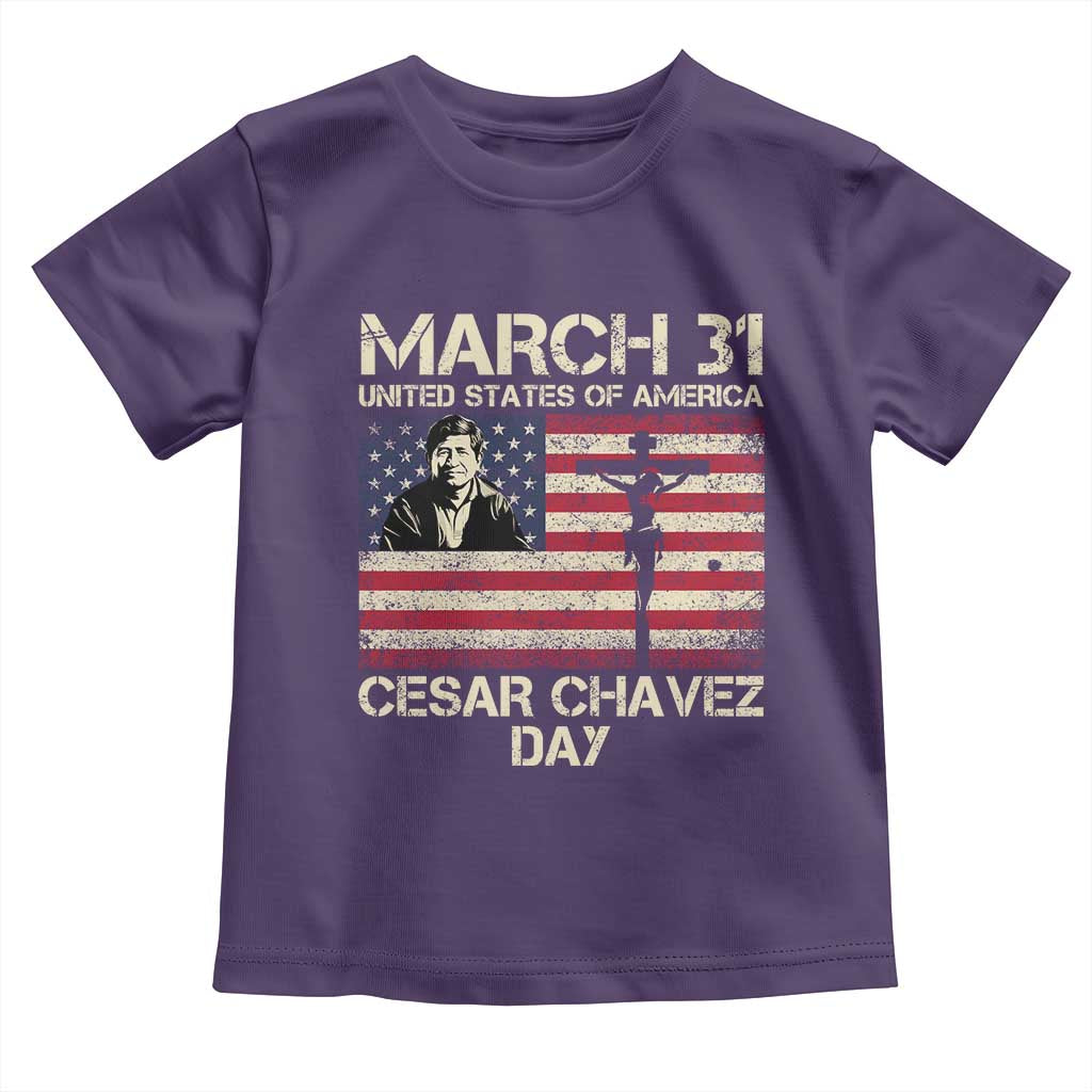 Cesar Chavez March 31 Celebration Toddler T Shirt Christian American Flag Religious