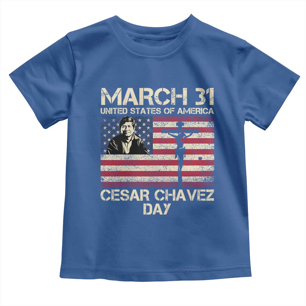 Cesar Chavez March 31 Celebration Toddler T Shirt Christian American Flag Religious