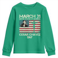 Cesar Chavez March 31 Celebration Youth Sweatshirt Christian American Flag Religious