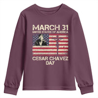 Cesar Chavez March 31 Celebration Youth Sweatshirt Christian American Flag Religious