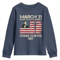 Cesar Chavez March 31 Celebration Youth Sweatshirt Christian American Flag Religious