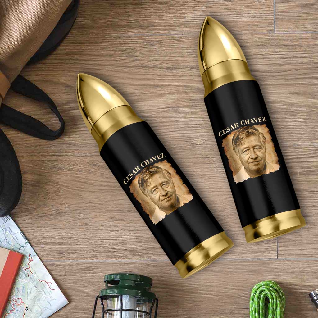 Cesar Chavez Bullet Tumbler Mexican American Pride Latino Heritage
