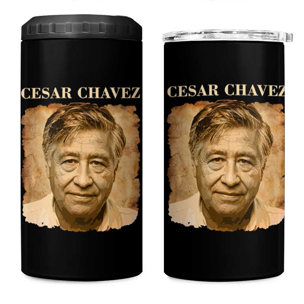 Cesar Chavez 4 in 1 Can Cooler Tumbler Mexican American Pride Latino Heritage