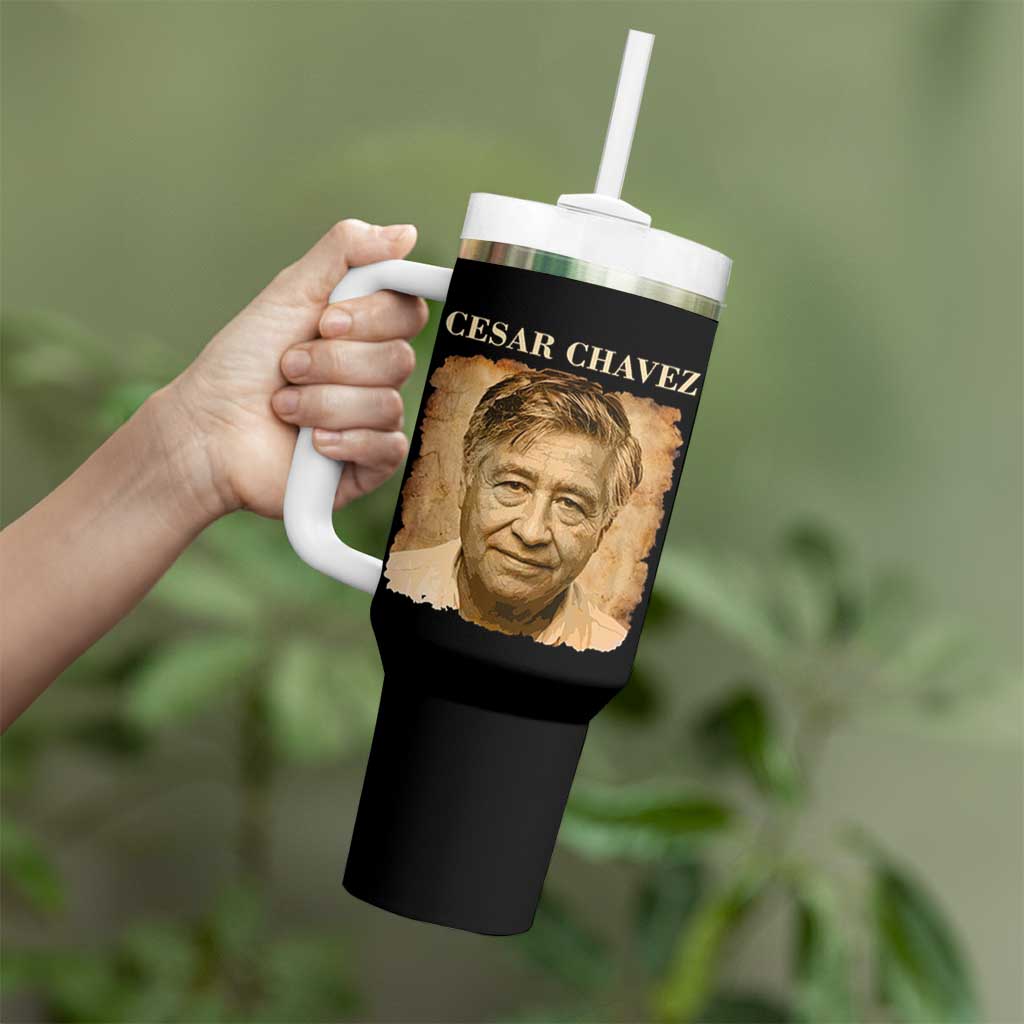 Cesar Chavez Tumbler With Handle Mexican American Pride Latino Heritage