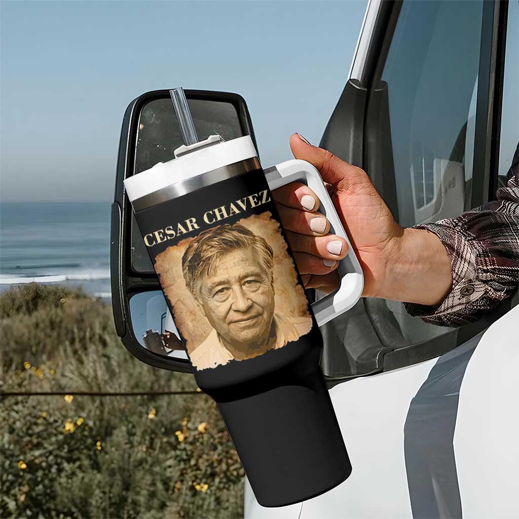 Cesar Chavez Tumbler With Handle Mexican American Pride Latino Heritage