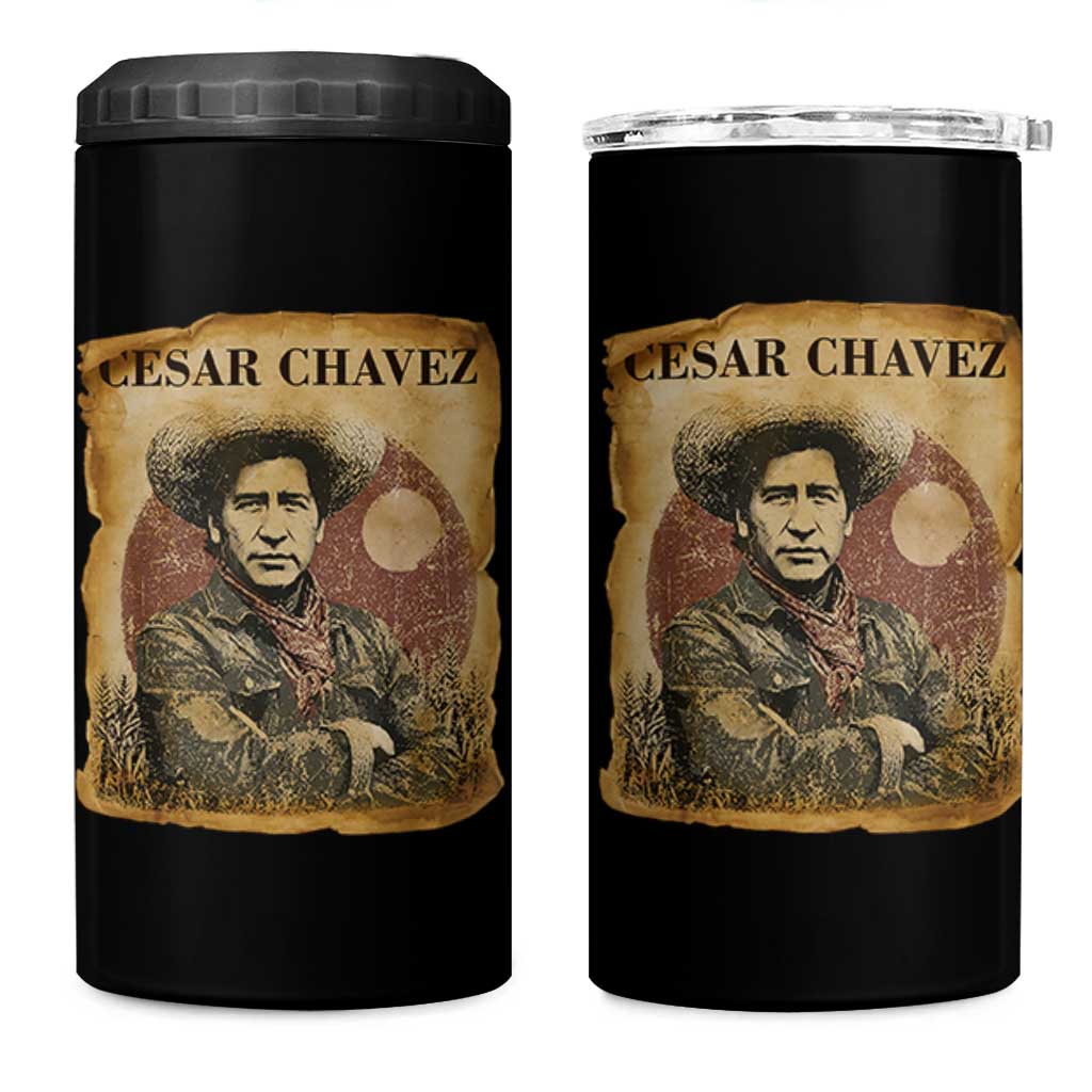 Cesar Chavez 4 in 1 Can Cooler Tumbler Hispanic Heritage Mexican American Pride Latino