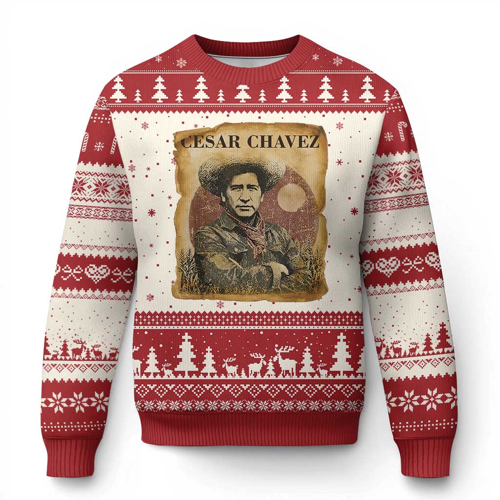 Cesar Chavez Ugly Christmas Sweater Hispanic Heritage Mexican American Pride Latino