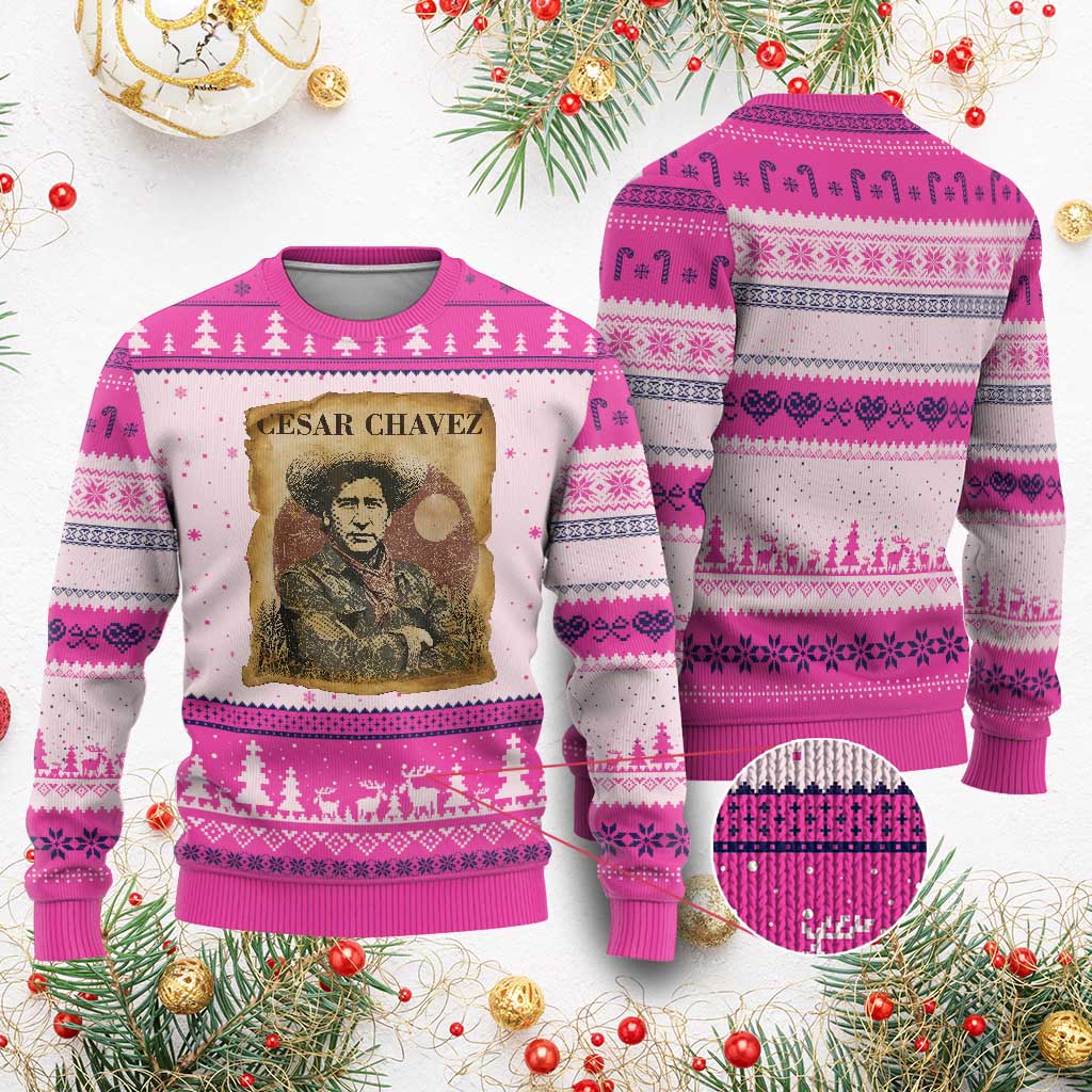Cesar Chavez Ugly Christmas Sweater Hispanic Heritage Mexican American Pride Latino