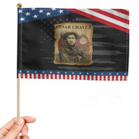 Cesar Chavez Patriotic Handheld Flag Hispanic Heritage Mexican American Pride Latino
