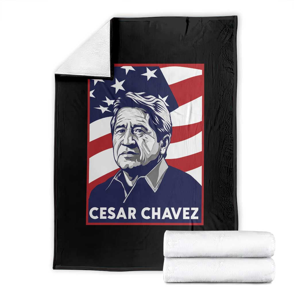 Cesar Chavez Throw Blanket Labor Leader Mexican American Pride
