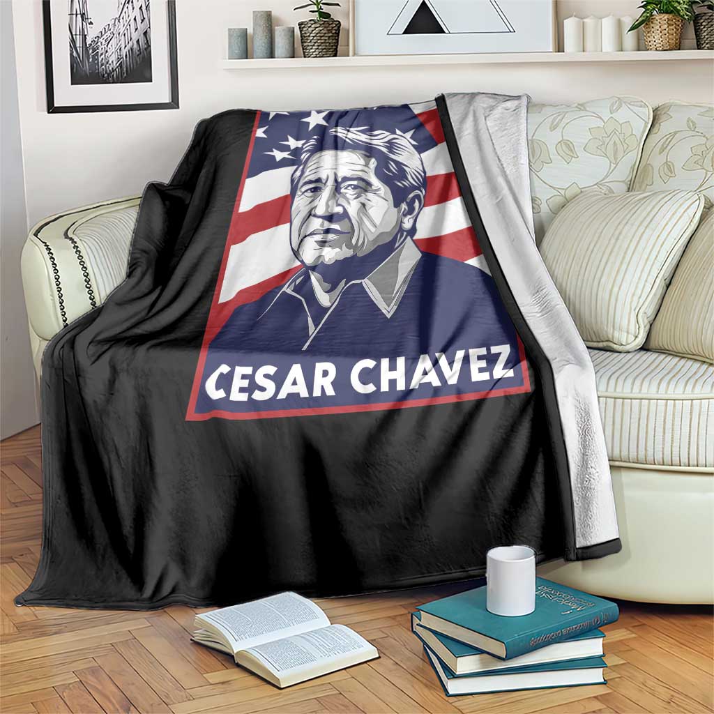 Cesar Chavez Throw Blanket Labor Leader Mexican American Pride