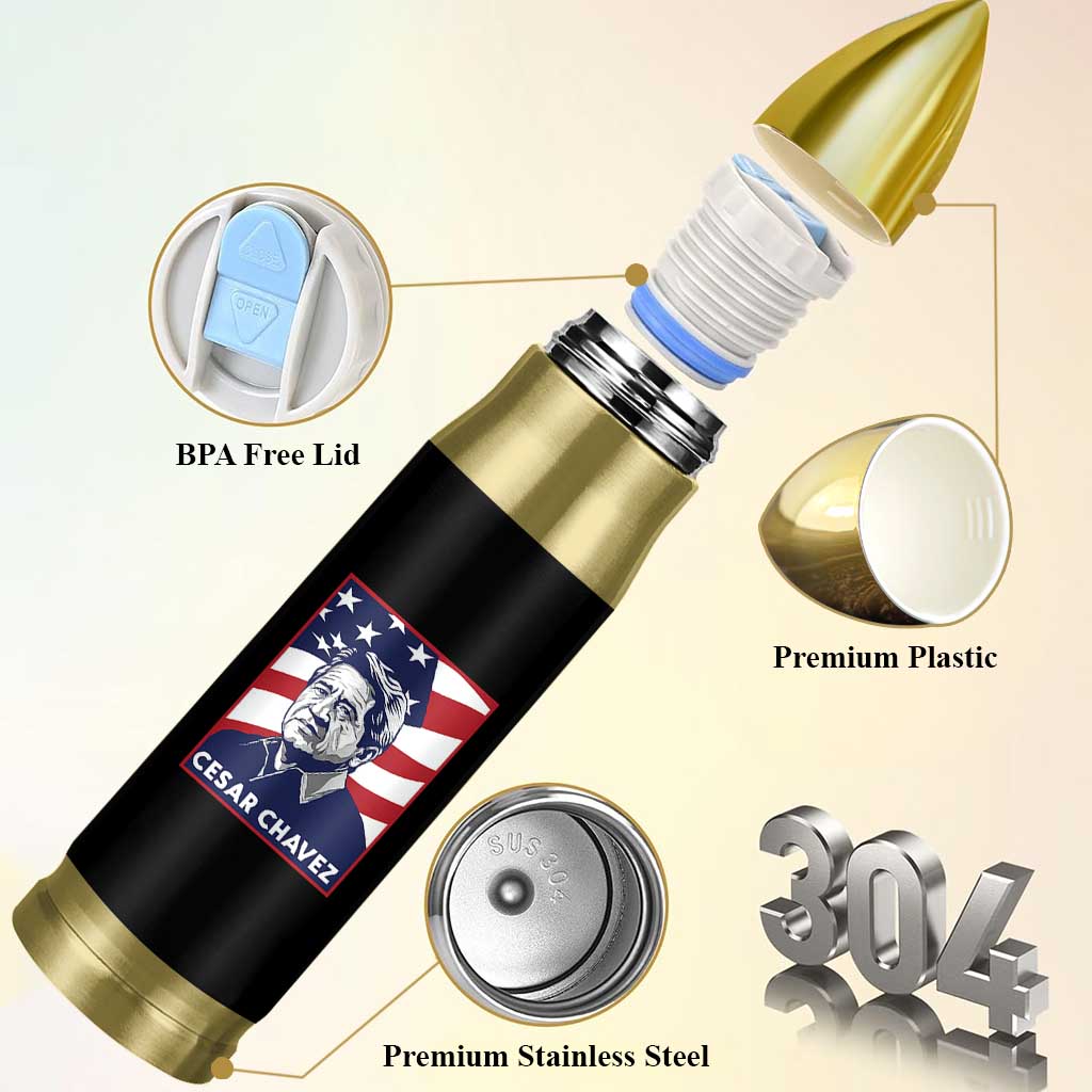Cesar Chavez Bullet Tumbler Labor Leader Mexican American Pride