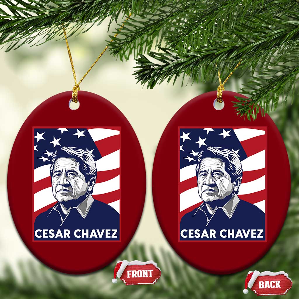 Cesar Chavez Ceramic Ornament Labor Leader Mexican American Pride