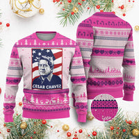 Cesar Chavez Ugly Christmas Sweater Labor Leader Mexican American Pride