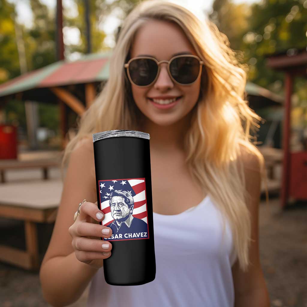 Cesar Chavez Skinny Tumbler Labor Leader Mexican American Pride